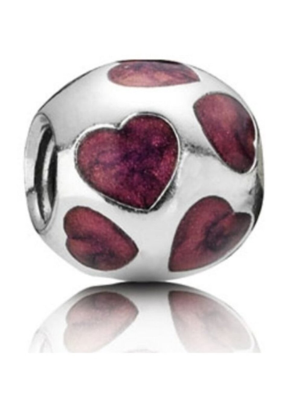 Pandora Retired Sterling Silver Love You Purple Enamel Bead - 790543EN21